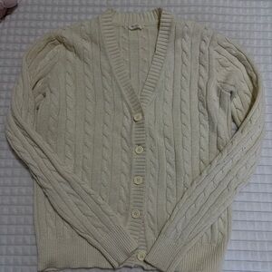 Brandy Melville Ivory Cable Knit Cardigan